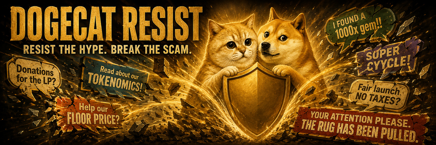 DogeCat Resist banner — Cat and Doge behind the shared shield